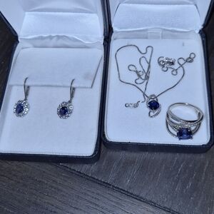 Elegant Blue and Silver Jewelry Set